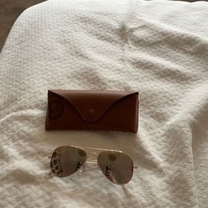 Ray-Ban Champagne Gold Mirrored Aviator Sunglasses